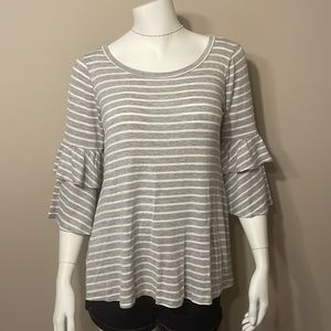 Infinity Raine Striped Grey Blouse